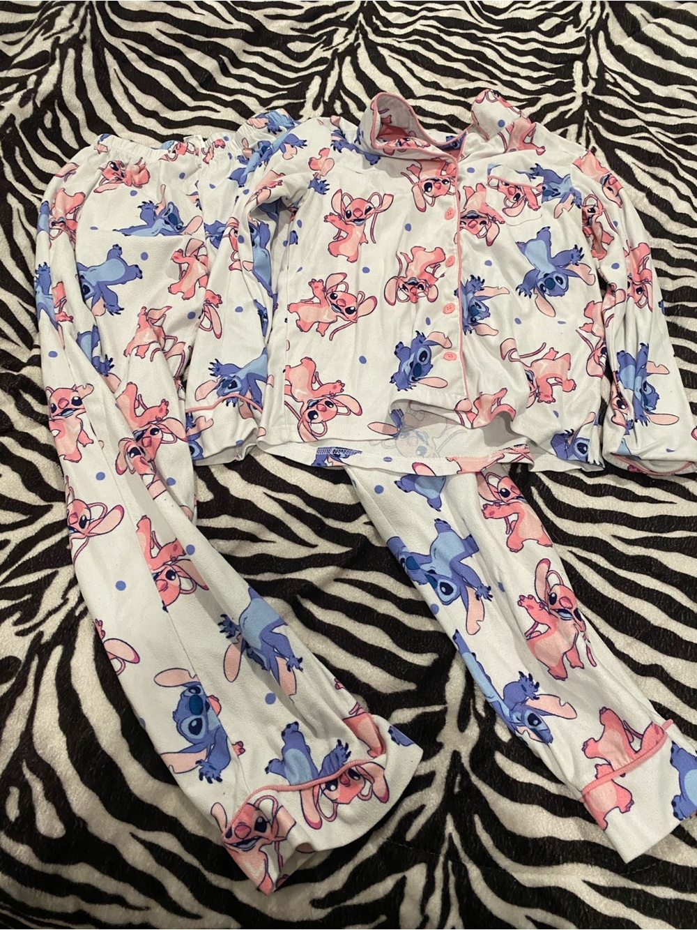 Disney Pink & Blue Stitch Kids Pajama Set